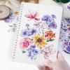 100pcs Flower Stickers Pack, Sparkly Holographic Aesthetic Decals for Water Bottle, Waterproof Stickers for Hydroflask Laptop Scrapbooking Phone,Flower Gifts for Adults Women Teens Girls view 4