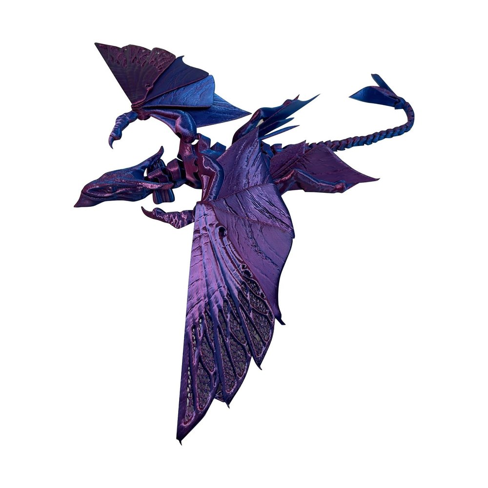 3D Printed Horror Flying Dragon Model, Cool Hinged Flying Dragon Statue 12.2 Inch, Movable Joints, Anxiety Relief 3D Gift Suitable for Desktop Decoration