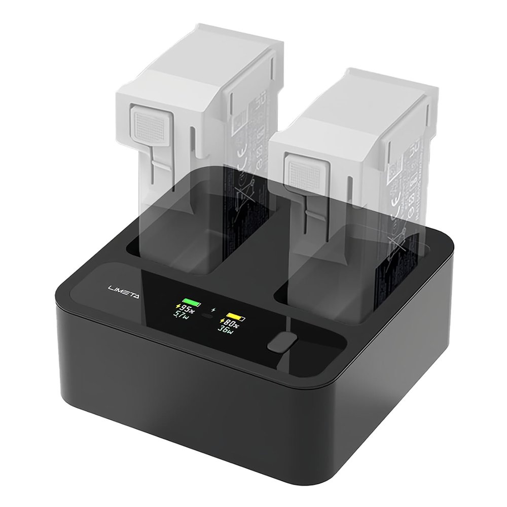 Drone Fast Charger Hub for DJI Mini 3 4 Pro Fly More Combo 72W Dual-Port Charging Station with Display Discharge Storage Mode USB-C Output (Not Compatible with Mini 4k)