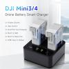 Drone Fast Charger Hub for DJI Mini 3 4 Pro Fly More Combo 72W Dual-Port Charging Station with Display Discharge Storage Mode USB-C Output (Not Compatible with Mini 4k) view 2