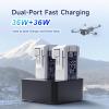 Drone Fast Charger Hub for DJI Mini 3 4 Pro Fly More Combo 72W Dual-Port Charging Station with Display Discharge Storage Mode USB-C Output (Not Compatible with Mini 4k) view 3