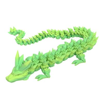 3D Printed Dragon Model, Cool Hinged Colorblock Dragon Statue 11.81 Inch, Movable Joints, Anxiety Relief 3D Gift Suitable for Desktop Decoration
