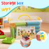 100Pcs Montessori Toys for Ages 1-3 2-5 Toddlers Kids Baby,Pyramid Stacking Building Toys,3D Preschool Learning Blocks for Kids,STEM Sensory Toy Gifts for 2-4 Year Old Boy Girl,Big Plastic Storage Box view 3