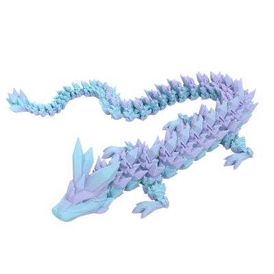 3D Printed Dragon Model, Cool Hinged Colorblock Dragon Statue 11.81 Inch, Movable Joints, Anxiety Relief 3D Gift Suitable for Desktop Decoration