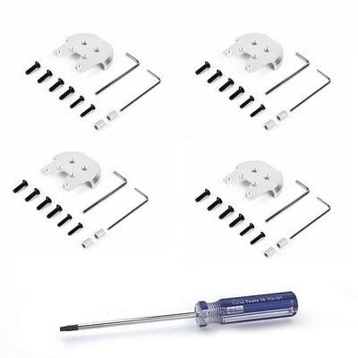 For D Phantom 3 4Pcs Motor Mount Base Protector Guard Cover Aluminum Reinforcement Plates Anit-Crack Anti-crush Kit toy replaceable parts RC(4pcs Silver)