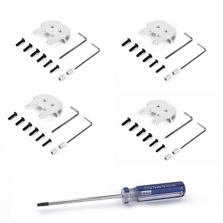 For D Phantom 3 4Pcs Motor Mount Base Protector Guard Cover Aluminum Reinforcement Plates Anit-Crack Anti-crush Kit toy replaceable parts RC(4pcs Silver)