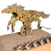 XMBRICDIYY 3D Mechanical Brass Horse Model with Wooden Base, Mechanical Brass Animal Model, Perfect for Home and Office Ornament, Assembly Model, 39 x 15.4 x 40cm view 4