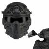 HL-98 Tactical Helmet with Built-in Communication Earphone, Equipped with a Built-in HD Earphone and a flip-up Visor with Both Transparent and Black Lenses (Black CP) view 1