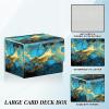 BFDHGQZC Card Deck Box for Trading Cards Commander Deck Box Card Storage Box with Strong Magnet Magic Premium Gathering Deck Box Cover for TCG CCG Magic Cards,Gold And Blue Marble view 3