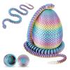3D Printed Snake Eggs with Snake Inside23.22 Inch Rainbow Crystal Snake Fidget ToysArticulated 3D Snake with 3D Snake Eggs Multiculor view 1