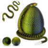 3D Printed Snake Eggs with Snake InsideCrystal Snake Fidget Toys23.22 Inch Articulated 3D Snake with 3D Snake Eggs Black Gold view 1