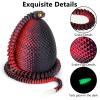 3D Printed Snake Eggs with Snake Inside,3D Printed Snake,3D Printed Animals,23.22 Inch Crystal Snake Fidget Toys,Articulated 3D Snake with 3D Snake Eggs Black Red view 3