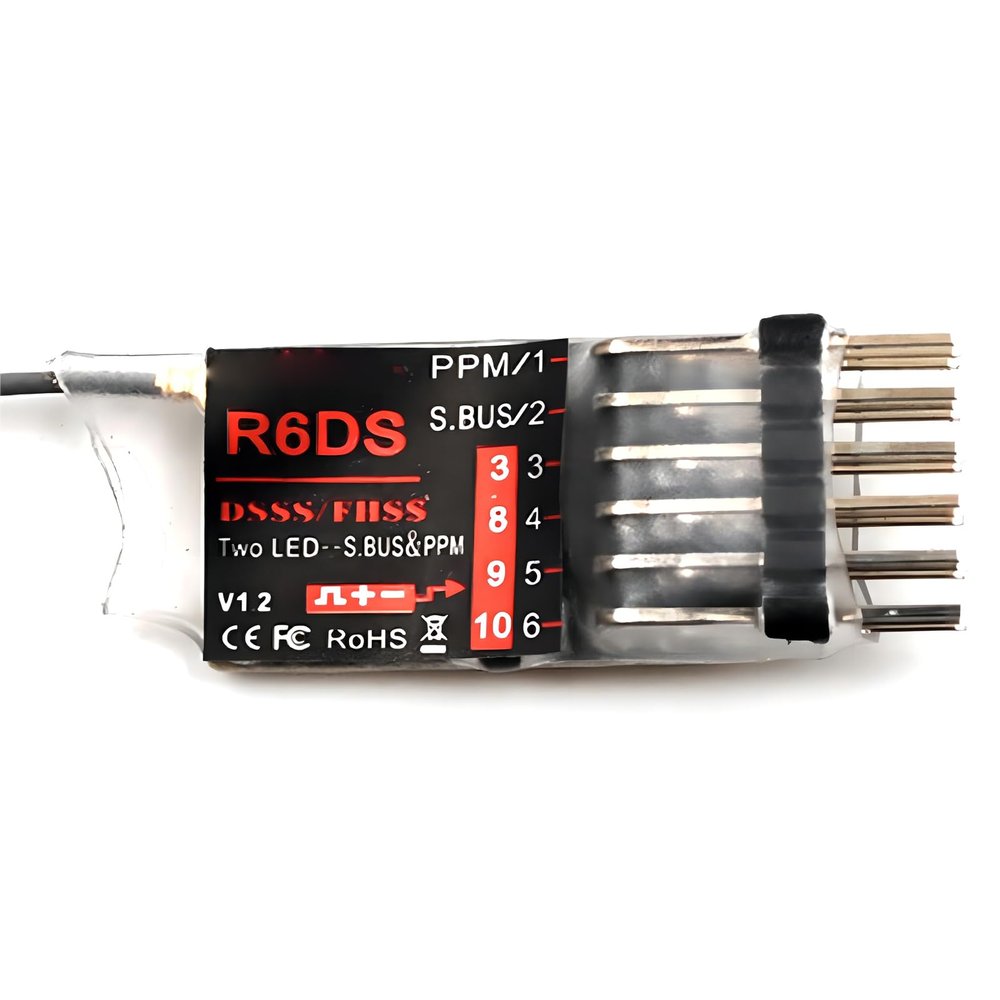 GAOSHA R6DS 2.4GHz Remote Control Receiver 6/10 Channels SBUS//PPM for Fixed Wing AT9S/AT9S /AT10/AT10II Transmitter