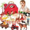 BOLZRA Farm Animals Big Red Barn Toy for 1 2 3 4 5 Years Old Toddlers, Kids Farm Figures Fence Playset with Tractor, Preschool Montessori Learning Toys, Christmas Birthday Easter Gift for Boys Girls view 1