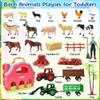 BOLZRA Farm Animals Big Red Barn Toy for 1 2 3 4 5 Years Old Toddlers, Kids Farm Figures Fence Playset with Tractor, Preschool Montessori Learning Toys, Christmas Birthday Easter Gift for Boys Girls view 2