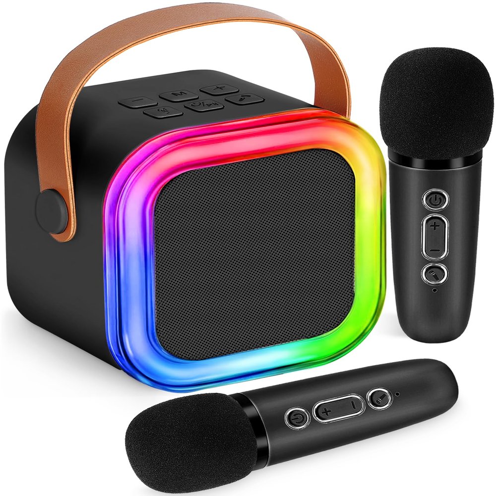 Mini Karaoke Machine for Kids,Girl Toys,Karaoke Microphone Wireless for Kids,Gifts for 4,5,6,7,8,9,10 Year Old Girl Toys (Black)