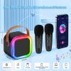 Mini Karaoke Machine for Kids,Girl Toys,Karaoke Microphone Wireless for Kids,Gifts for 4,5,6,7,8,9,10 Year Old Girl Toys (Black) view 2