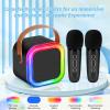 Mini Karaoke Machine for Kids,Girl Toys,Karaoke Microphone Wireless for Kids,Gifts for 4,5,6,7,8,9,10 Year Old Girl Toys (Black) view 4