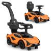 INFANS 3 in 1 Ride on Push Car, Licensed Lamborghini Baby Stroller Sliding Walking Car with Parent Control Handle, Music, USB, Headlight, Under Seat Storage, Foot-to-Floor Toy 18-60 Months (Orange) view 1
