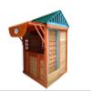Outdoor Playhouse for Age 4-8 Years Boy Girl,Log Cabin Playhouse, Wooden 4-in-1 Game House(Gold+Green) view 4