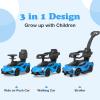 OLAKIDS 3 in 1 Ride on Push Car, Licensed Lamborghini SIAN Baby Sliding with Parent Control Handle Universal Wheels Guardrails, Toddlers Walking Toy with Music, Under Seat Storage (Blue) view 3