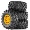 12mm Hex Hub 4.72''OD Rubber Tires & Wheel Rim for RedCat Volcano Traxxas Rustler HPI HSP Tamiya Exceed Himoto 1/10 Off-Road Monster Truck,120mmx56mm (Yellow) view 1