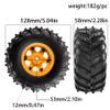 12mm Hex Hub 4.72''OD Rubber Tires & Wheel Rim for RedCat Volcano Traxxas Rustler HPI HSP Tamiya Exceed Himoto 1/10 Off-Road Monster Truck,120mmx56mm (Yellow) view 2