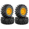 12mm Hex Hub 4.72''OD Rubber Tires & Wheel Rim for RedCat Volcano Traxxas Rustler HPI HSP Tamiya Exceed Himoto 1/10 Off-Road Monster Truck,120mmx56mm (Yellow) view 4