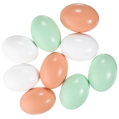 Wakauto 18pcs Wooden Simulation Eggs for Easter Decorating Realistic Decorative Eggs for Crafts Boys and Girls Activities and Home Decor Each