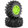 12mm Hex Hub 4.72''OD Rubber Tires & Wheel Rim for RedCat Volcano Traxxas Rustler HPI HSP Tamiya Exceed Himoto 1/10 Off-Road Monster Truck,120mmx56mm (Green) view 4