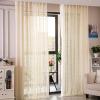 Iuokuby High Grade Rural Delicate Small Flower Jacquard Home Decor Sheer Curtains Basic Rod Pocket Top Style for Living Dining Room Balcony(1 Panel, W 52 x L 84 inch, Beige) view 1