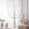 Iuokuby High Grade Rural Delicate Small Flower Jacquard Home Decor Sheer Curtains Basic Rod Pocket Top Style for Living Dining Room Balcony(1 Panel, W 52 x L 84 inch, Beige) view 3