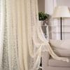 Iuokuby High Grade Rural Delicate Small Flower Jacquard Home Decor Sheer Curtains Basic Rod Pocket Top Style for Living Dining Room Balcony(1 Panel, W 52 x L 84 inch, Beige) view 4