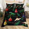 Manfei Cartoon Dinosaur Duvet Cover Set Toddler Size,Merry Christmas Bedding Set,Xmas Tree Quilt Cover for Kids,Comforter Cover(No Filler),2 Pcs view 1