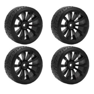 /10 RC Drift Car Tires Hard Rubber Set for TT02 On Road Drifting Cars Compatible with 12mm Hex Wheels