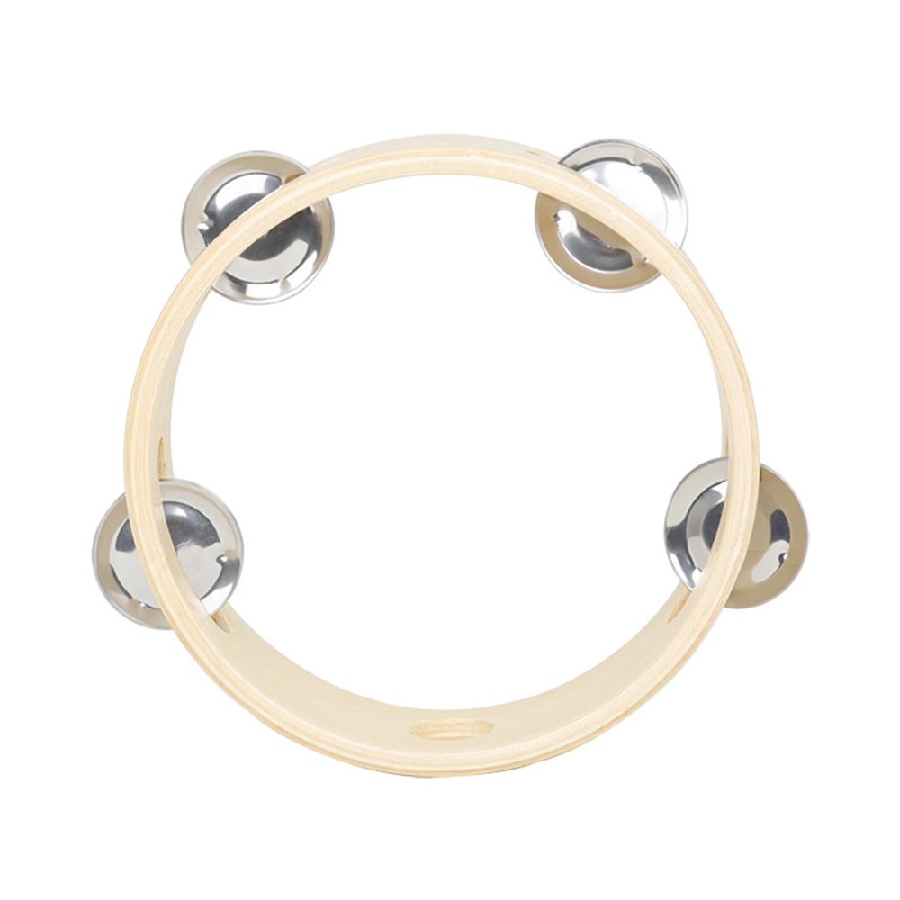 6Inch Wood Tambourine Metal Single Row Tambourine For Kids Tambourine For Adults Hand Held Tambourine