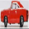 1968 Charger Bright Red with Black Stripes 1/87 (HO) Scale Diecast Model Car by Oxford 87DC68001 view 3