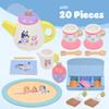 Bluey Wooden Tea Set - 18 Piece Teapot Set with Teapot, Tea Cups, Cookies, Tray and Notepad - FSC Certified Eco Toy for Kids Ages 3+ - Creative Role Play view 2