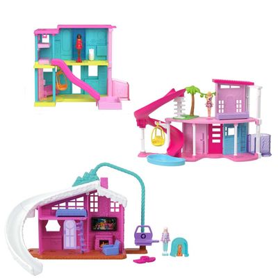 Barbie Mini Barbie Land DreamHouse, Including Surprise Box with 1.5-Inch Doll, Pet, & Pet Accessory, Doll House Furniture & Accessories