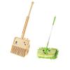 Menolana 3X Mini Broom with Dustpan Mop Kids Cleaning Set Cute Children Housekeeping Cleaning Tools for Boys Girls Kids, Green view 1