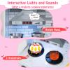 Costzon 2-Piece Kids Kitchen Playset, Wooden Play Kitchen with Water Circulation, Lights and Sounds, Range Hood, Ice Maker, Interactive Toy Kitchen & Play Refrigerator for Kids Toddlers Ages 3+ (Pink) view 4