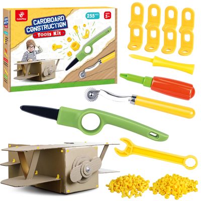 ColoPlay 355 Cardboard Tools for Kids, Cardboard Cutter for Kids, Tools for STEM Educational, Gifts for Boys and Girls Aged 5-12