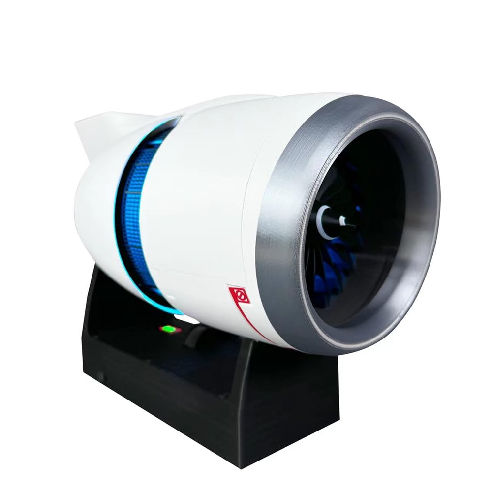 BrickCraftWorks 3D Printed Functional Nacelle Thrust Reverser Turbofan Engine Model with Lighting Effects, Creative Technology Ornament Gift