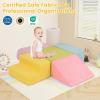 INFANS Climbing Toys for Toddlers, 6pc Kids Climb and Crawl Soft Foam Block Activity Structure Play Set with Chenille Fabric, Indoor Foam Play Gym for Baby Crawling and Sliding view 2
