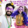 Civaner 72 Pcs Mardi Gras Beaded Necklaces and 6 Pcs Heart Sunglasses Bulk Mardi Gras Costume Accessories Gold Purple Green Carnival Parade Decorations for Women Men Valentines Party Favors view 2