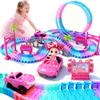 SCKTYZS Tracks Car Toys for 3 4 5 6 Year Old Girls Kids,177 PCS 360Rotating Track Flexible Car for Girls 3-5 Toddler Flex Track Race Cars Toys Birthday Gifts view 1