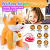 HCdoujoy Walking Barking Singing Corgi Puppy Toy, Repeats What You Say, Realistic Licking Tongue Wagging Tail Mechanical Dog with Touch or Voice Control, Interactive Music Dancing Plush Pet for Kids view 2