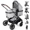 2-in-1 Baby Stroller with Bassinet Mode - Folding Infant Newborn Pram with Reversible Seat - for 0-36 Months Toddler Grey view 1