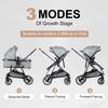 2-in-1 Baby Stroller with Bassinet Mode - Folding Infant Newborn Pram with Reversible Seat - for 0-36 Months Toddler Grey view 2