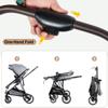 2-in-1 Baby Stroller with Bassinet Mode - Folding Infant Newborn Pram with Reversible Seat - for 0-36 Months Toddler Grey view 4